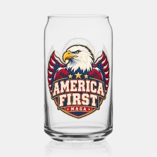 America First Varsity Eagle Two-Sided Can Glass