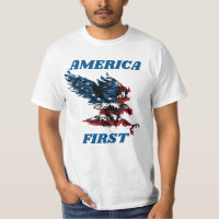 America First with Blue Lettering and an Eagle