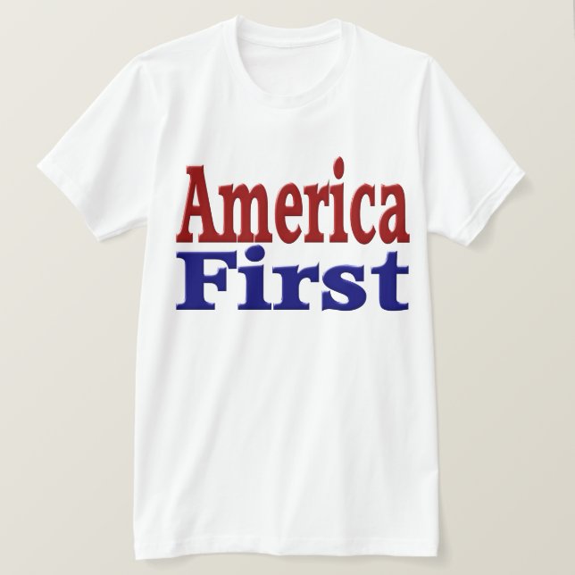 America First with red and blue text T-Shirt (Design Front)