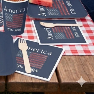 America Flag 1776 to 2026 USA 250th Anniversary Napkin