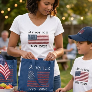 America Flag 1776 to 2026 USA 250th Anniversary T-Shirt