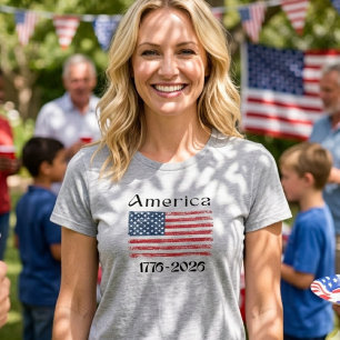 America Flag 1776 to 2026 USA 250th Anniversary  Tri-Blend Shirt