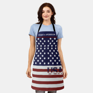  America Flag American USA  Pattern  Apron