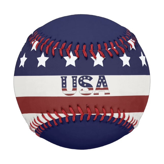  America Flag American USA  Pattern Baseball (Front)