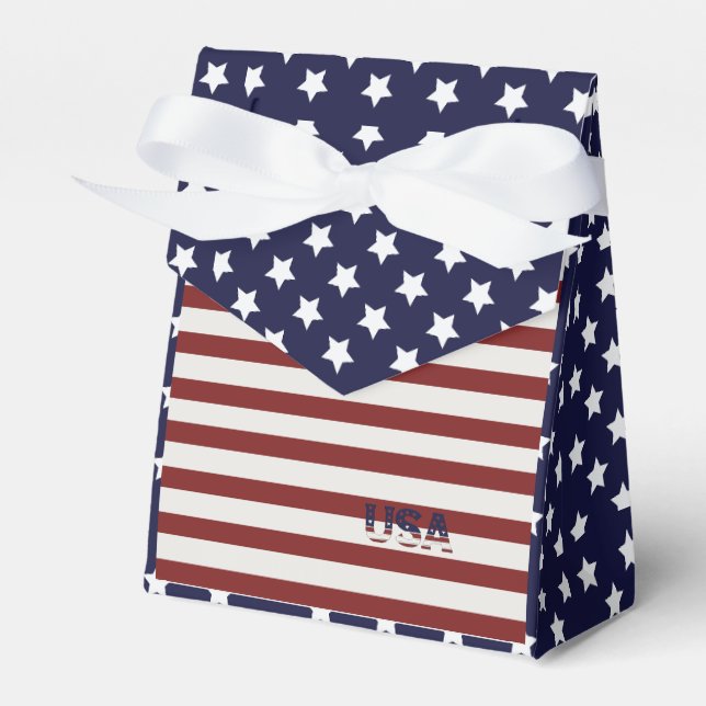  America Flag American USA  Pattern  Favour Box (Front Side)