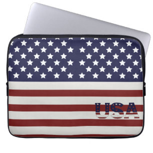  America Flag American USA  Pattern  Laptop Sleeve