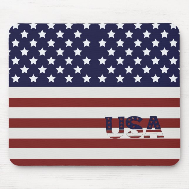  America Flag American USA  Pattern  Mouse Mat (Front)