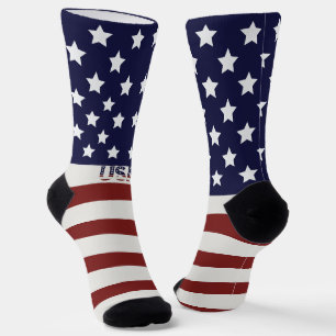 America Flag American USA Pattern Socks