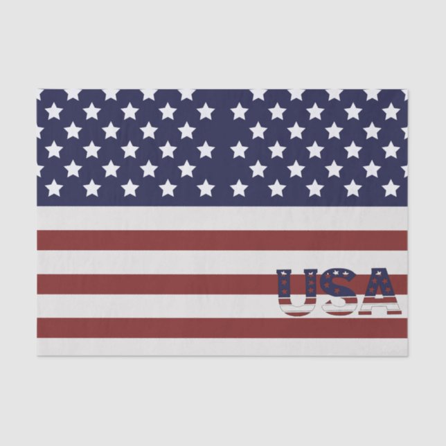  America Flag American USA  Pattern  Tissue Paper (Front)