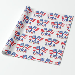 America Flag American USA Pattern Wrapping Paper