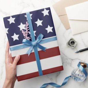 America Flag American USA Pattern Wrapping Paper