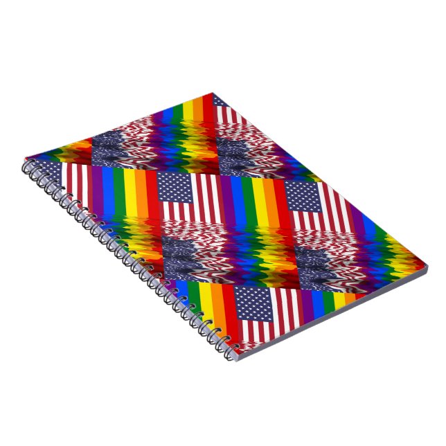 America flag and pride flag ,American gay pride  Notebook (Right Side)