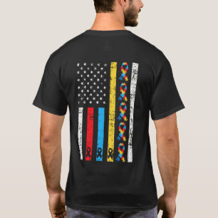 America Flag Autism Parents Autistic Child T-Shirt