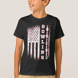 America Flag Bowling Patriot Bowler Bowling Team T-Shirt