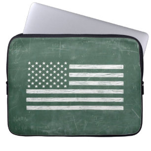 America Flag Chalkboard Art (Drawing No. 1) Laptop Sleeve