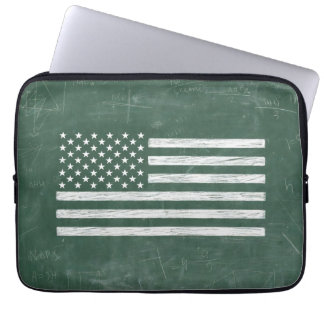 America Flag Chalkboard Art (Drawing No. 1) Laptop Sleeve