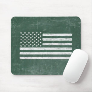 America Flag Chalkboard Art (Drawing No. 1) Mouse Mat