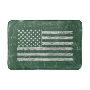 America Flag Chalkboard Art (Drawing No. 3) Bath Mat