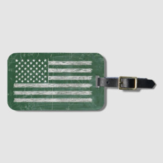 America Flag Chalkboard Art (Drawing No. 3) Luggage Tag
