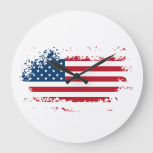 America Flag Clock