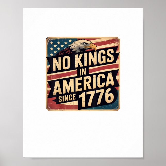 America Flag  Decor No Kings In America Since 1776 (Front)