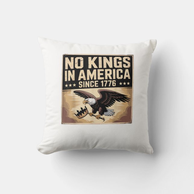 America Flag  Decor No Kings In America Since 1776 Cushion (Front)