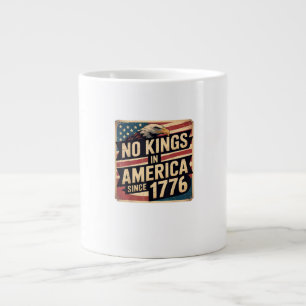 America Flag  Decor No Kings In America Since 1776 Large Coffee Mug