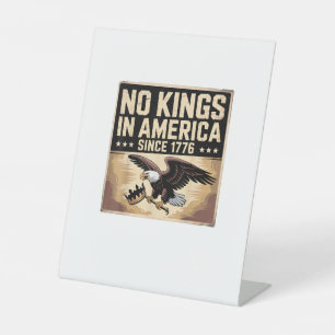 America Flag Decor No Kings In America Since 1776 Pedestal Sign