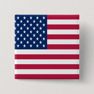 America Flag Design 15 Cm Square Badge