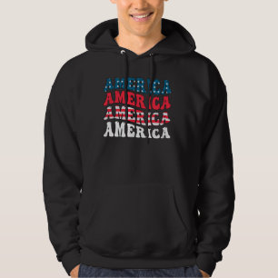 America Flag Graphic Funny 4th of July Independenc Hoodie