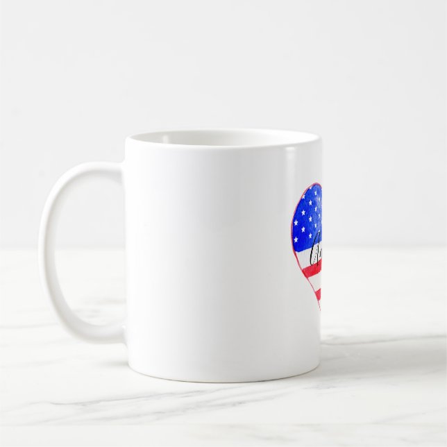 America Flag Heart Coffee Mug (Left)