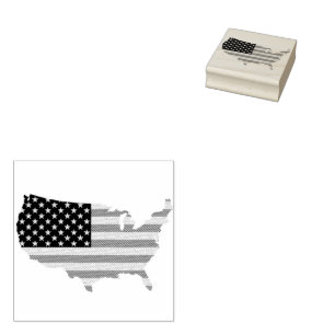 America & Flag   Ink Stamp