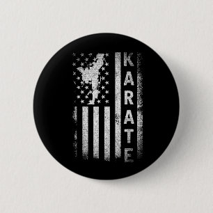 America Flag Japan Martial Arts Ninja Gift Karate 6 Cm Round Badge