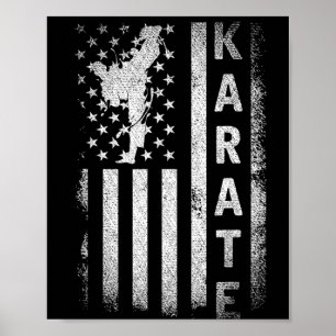 America Flag Japan Martial Arts Ninja Gift Karate Poster