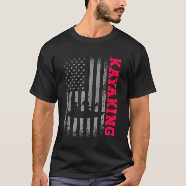 America Flag Kayak   For Men Women T-Shirt (Front)