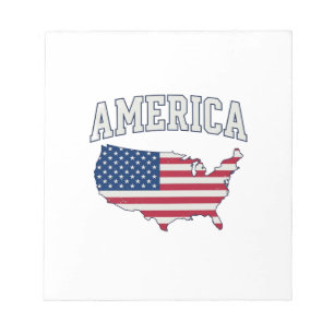America Flag Map Patriotic Vintage Graphic Shirt_1 Notepad