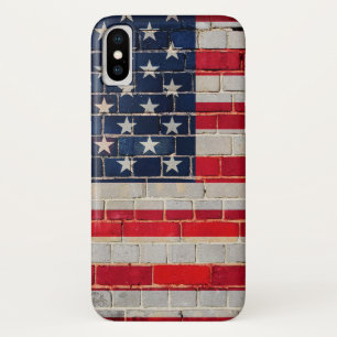 America flag on a brick wall iPhone x case