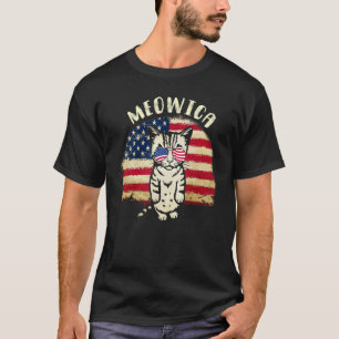 America Flag Patriotic 4th Of July Meowica Kitty C T-Shirt