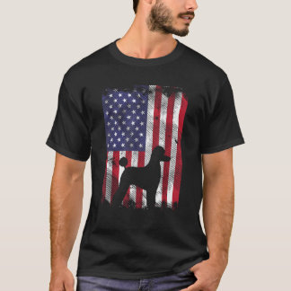 America Flag Poodle Vintage Patriotic Dog Lover Ow T-Shirt