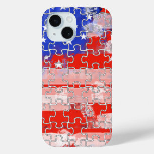 america flag puzzle iPhone 15 case