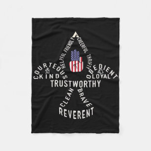 America Flag Scouting Law Fleece Blanket