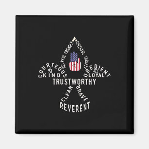 America Flag Scouting Law  Magnet