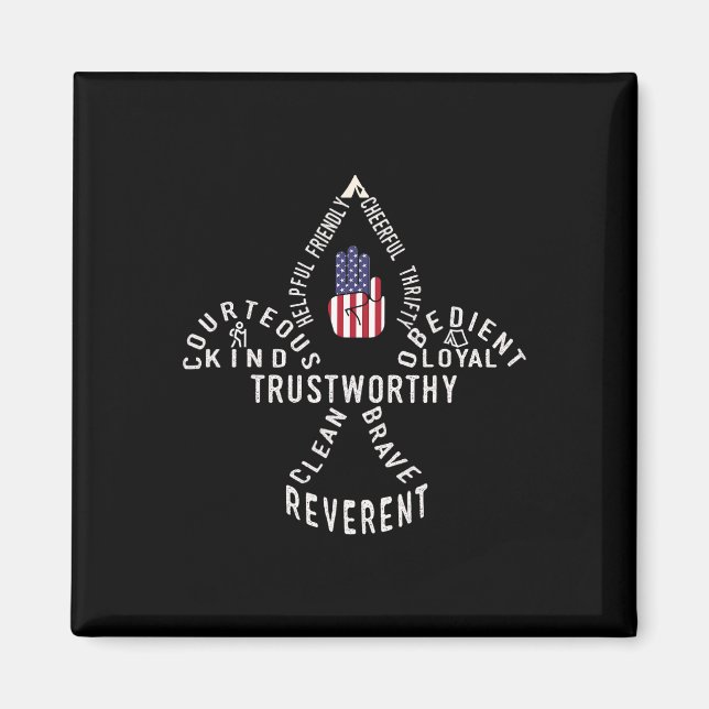 America Flag Scouting Law  Magnet (Front)