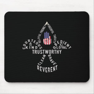 America Flag Scouting Law Mouse Mat