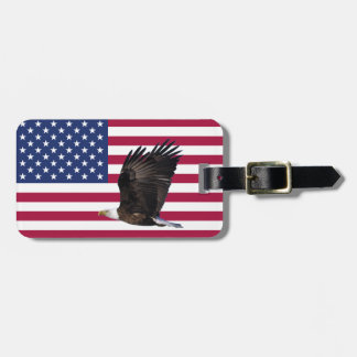 America Flag with Eagle Personalised Luggage Tag