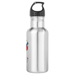America Floral Patriotic Vintage Vector Design_1 532 Ml Water Bottle