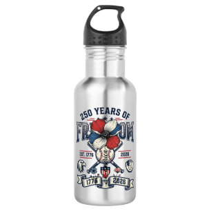 America Floral Patriotic Vintage Vector Design_1 532 Ml Water Bottle