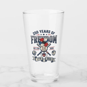 America Floral Patriotic Vintage Vector Design_1 Glass