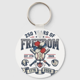 America Floral Patriotic Vintage Vector Design_1 Key Ring