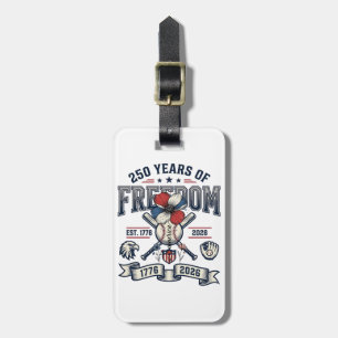 America Floral Patriotic Vintage Vector Design_1 Luggage Tag